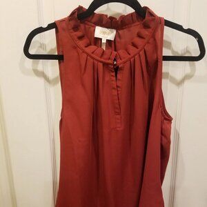 Laundry by Shelli Segal Sleeveless Top, Rust Colored Size Medium